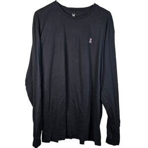 NWOT Psycho Bunny Men's Black Long Sleeve Tee 100% Pima Cotton Size 9=3XL Casual